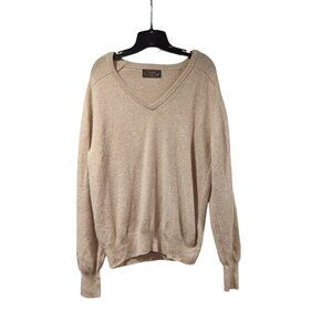 THANE Vintage Women's 2-Ply Scottish Lamb's Wool Beige Sweater Sz L